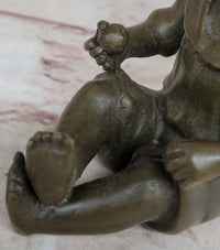 Hat Boy Bronze Sculpture Kid Figurine Artwork
