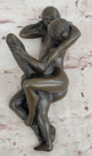 Erotic Novelty Bronze Figurine Sculpture Couple Having Sex Large Phallus Penis 1.5" x 4"