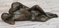 Erotic Novelty Bronze Figurine Sculpture Couple Having Sex Large Phallus Penis 1.5" x 4"