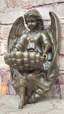 Milo Young Guardian Angel Wall Mount Genuine Bronze Sculpture