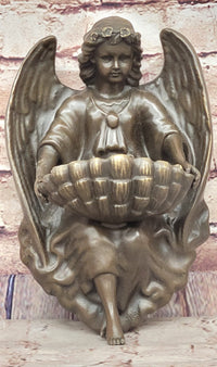 Milo Young Guardian Angel Wall Mount Genuine Bronze Sculpture