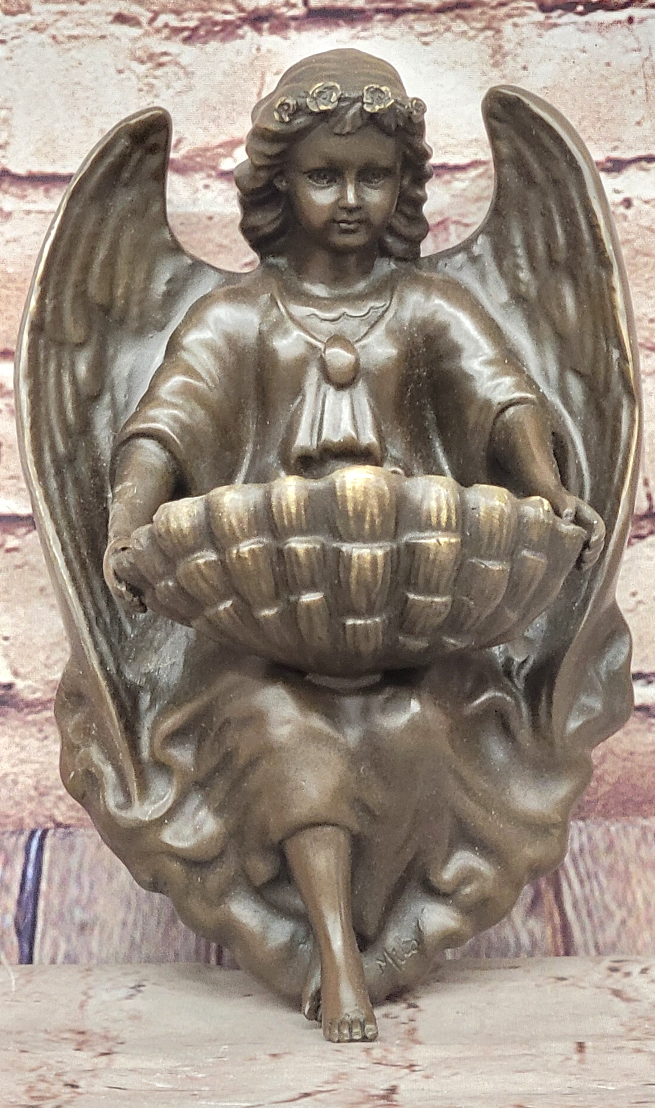 Milo Young Guardian Angel Wall Mount Genuine Bronze Sculpture