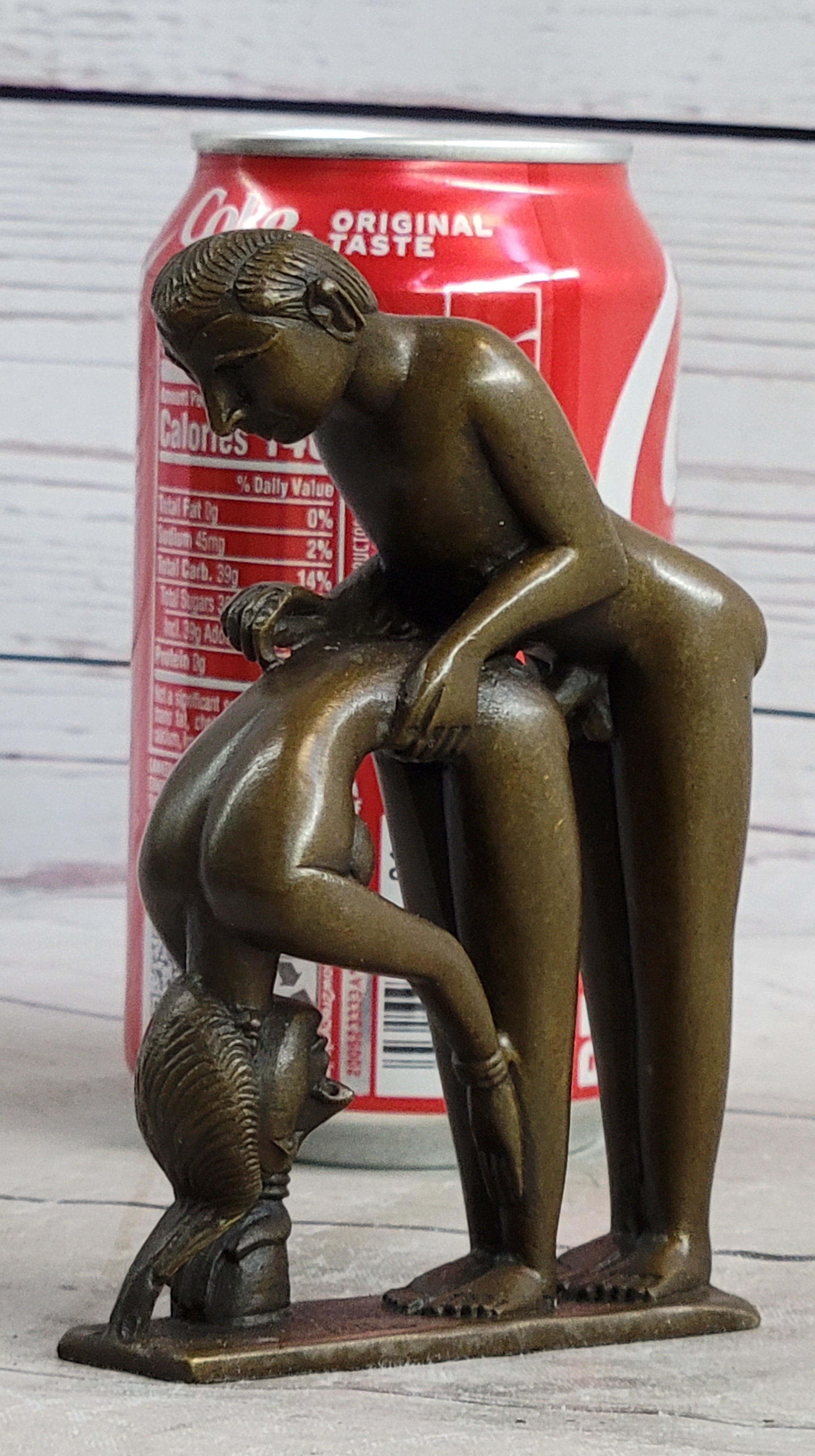 Miniature Bronze Erotic Art Couple Having Sex Figurine Figure Sculpture 4.5" x 3"