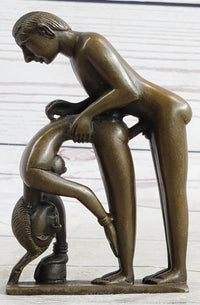 Miniature Bronze Erotic Art Couple Having Sex Figurine Figure Sculpture 4.5" x 3"