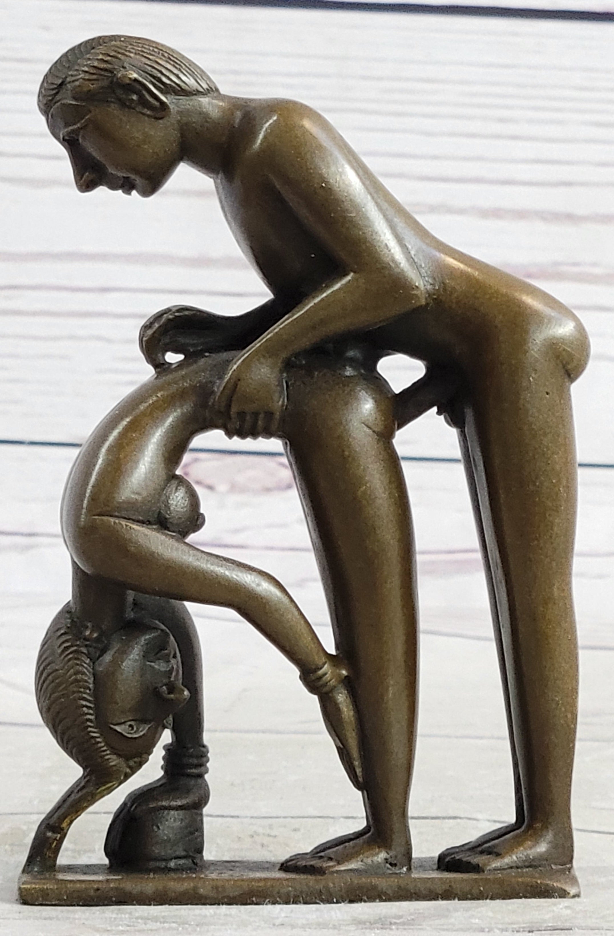 Miniature Bronze Erotic Art Couple Having Sex Figurine Figure Sculpture 4.5" x 3"