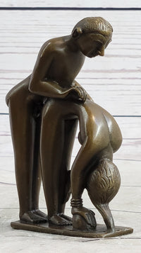 Miniature Bronze Erotic Art Couple Having Sex Figurine Figure Sculpture 4.5" x 3"