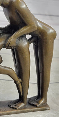 Miniature Bronze Erotic Art Couple Having Sex Figurine Figure Sculpture 4.5" x 3"