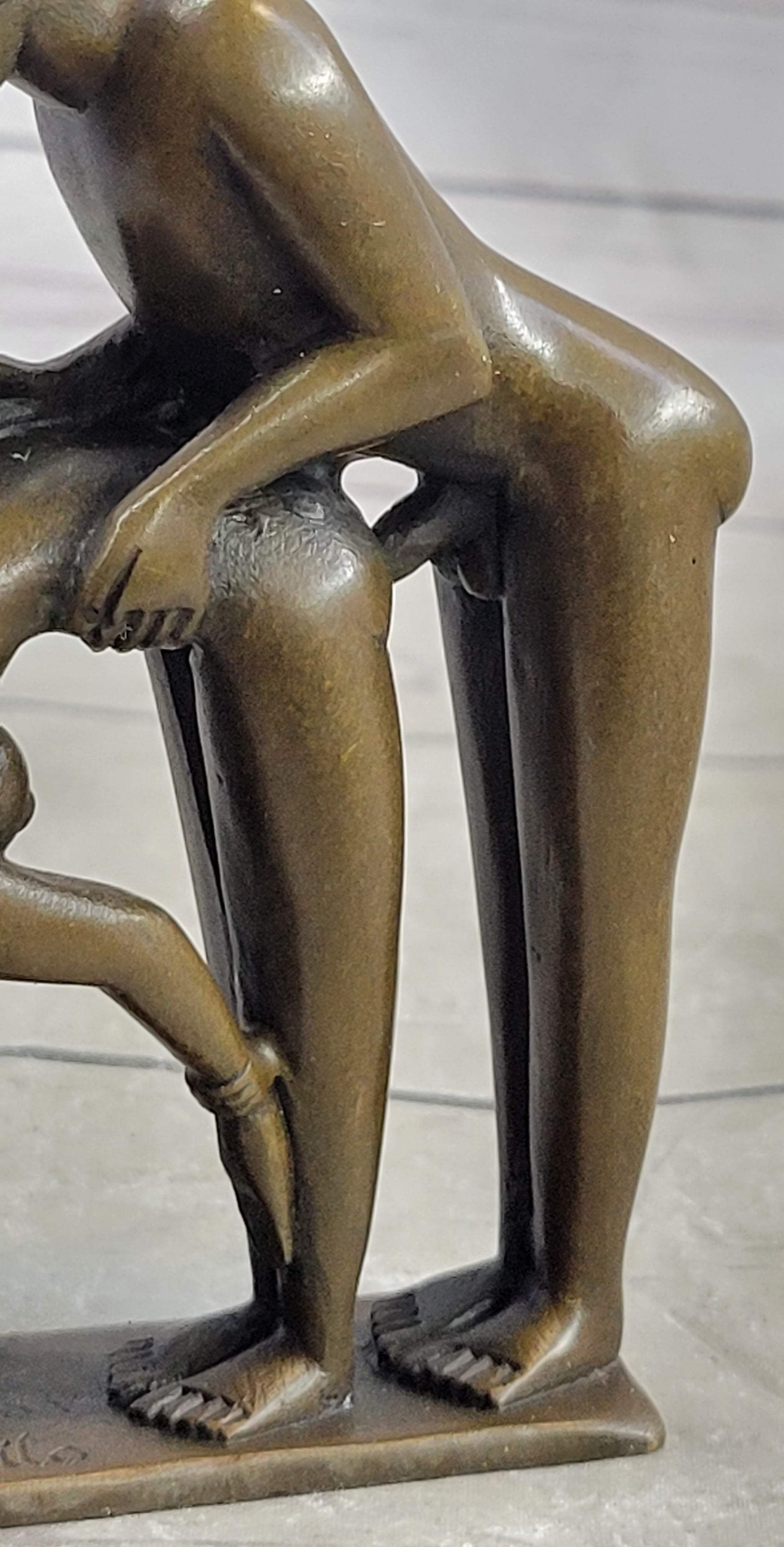 Miniature Bronze Erotic Art Couple Having Sex Figurine Figure Sculpture 4.5" x 3"