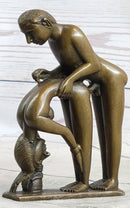 Miniature Bronze Erotic Art Couple Having Sex Figurine Figure Sculpture 4.5" x 3"