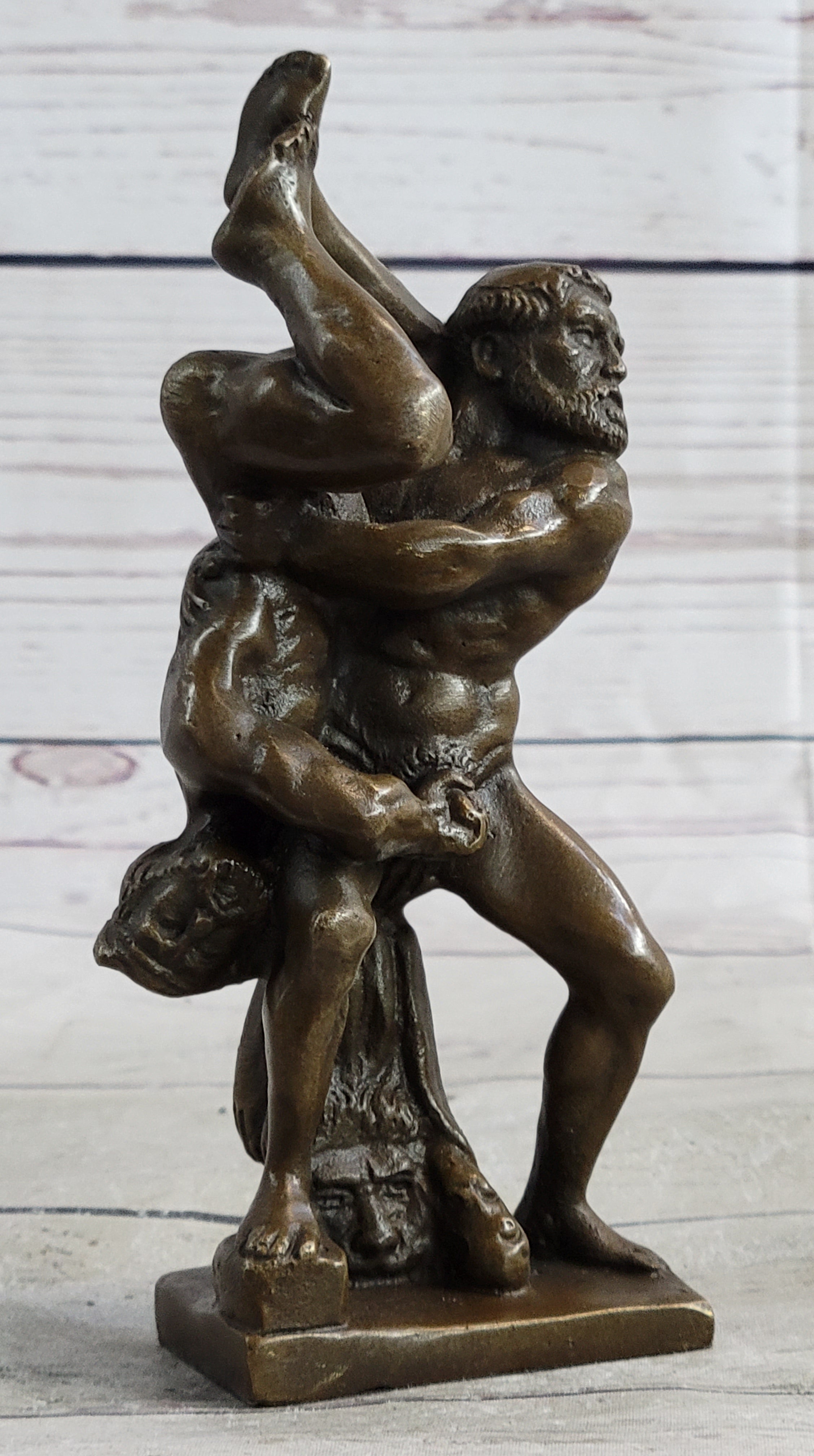 Hot Cast Miniature Austria Wrestling Bronze Artwork