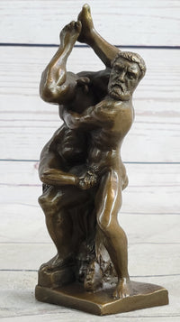 Hot Cast Miniature Austria Wrestling Bronze Artwork