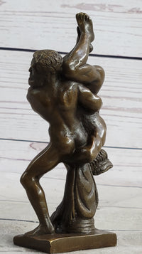 Hot Cast Miniature Austria Wrestling Bronze Artwork