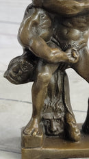 Hot Cast Miniature Austria Wrestling Bronze Artwork