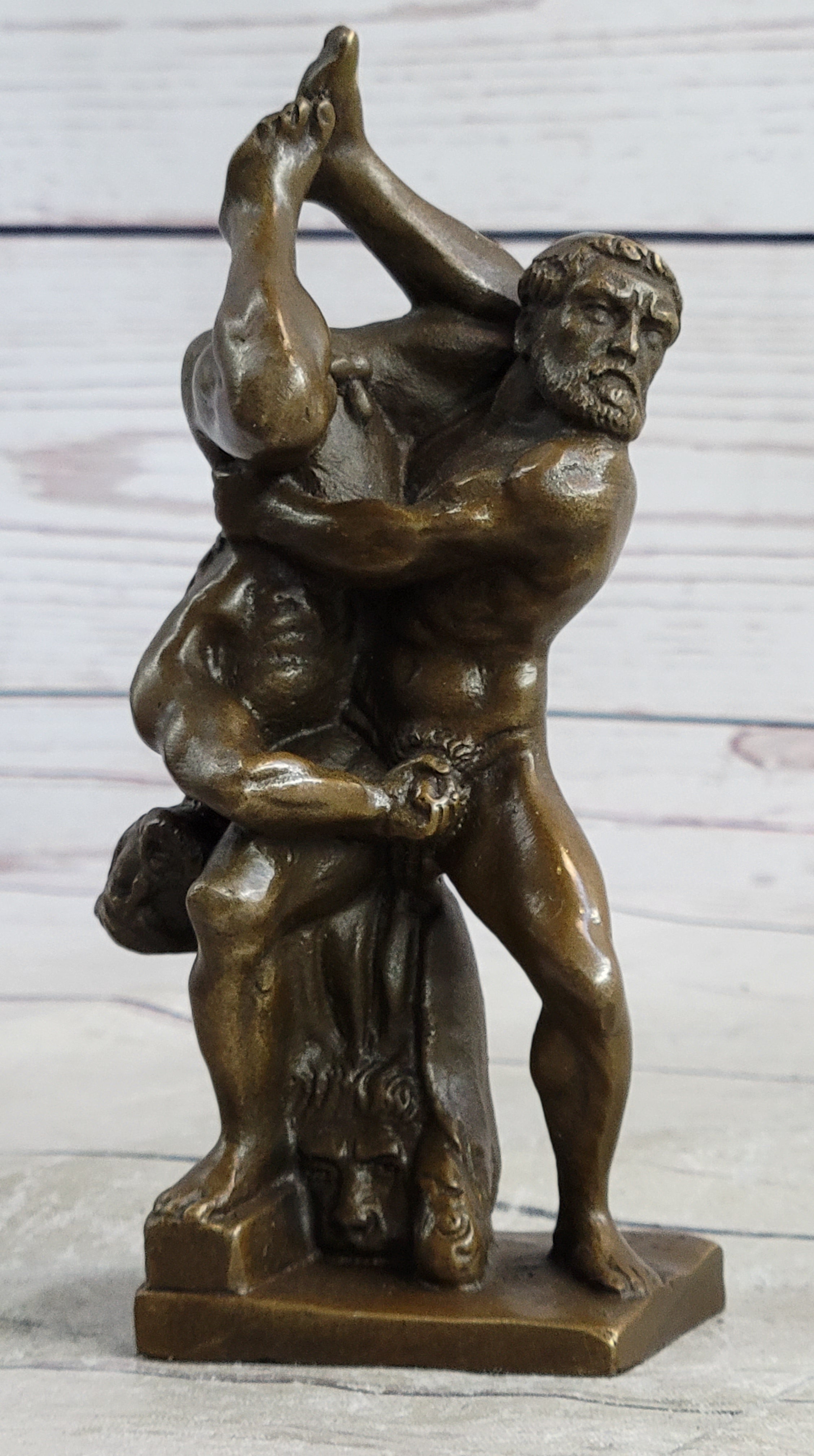 Hot Cast Miniature Austria Wrestling Bronze Artwork
