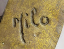 MODERN ART SOLID BRONZE ''SKELETON THINKER'' SIGNED MILO HOT CAST MARBLE FIGURINE