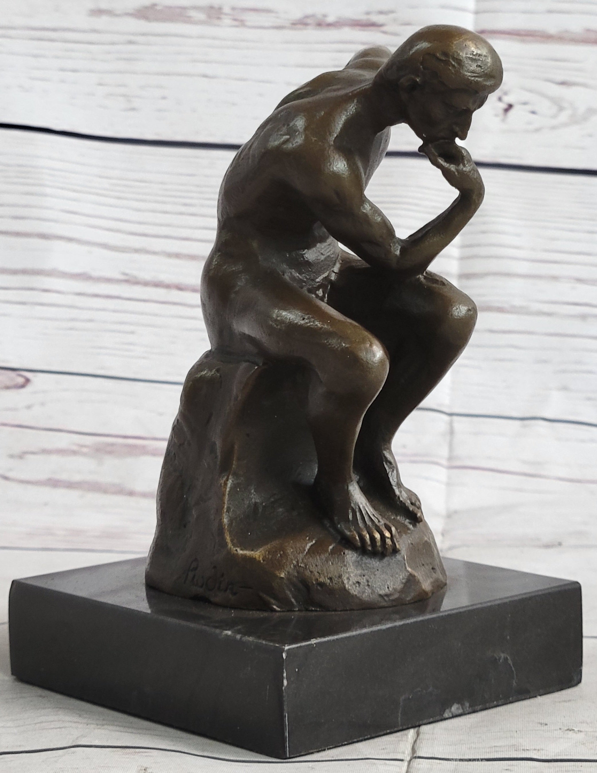 The Thinker by Auguste Rodin Miniature Bronze on Marble Base