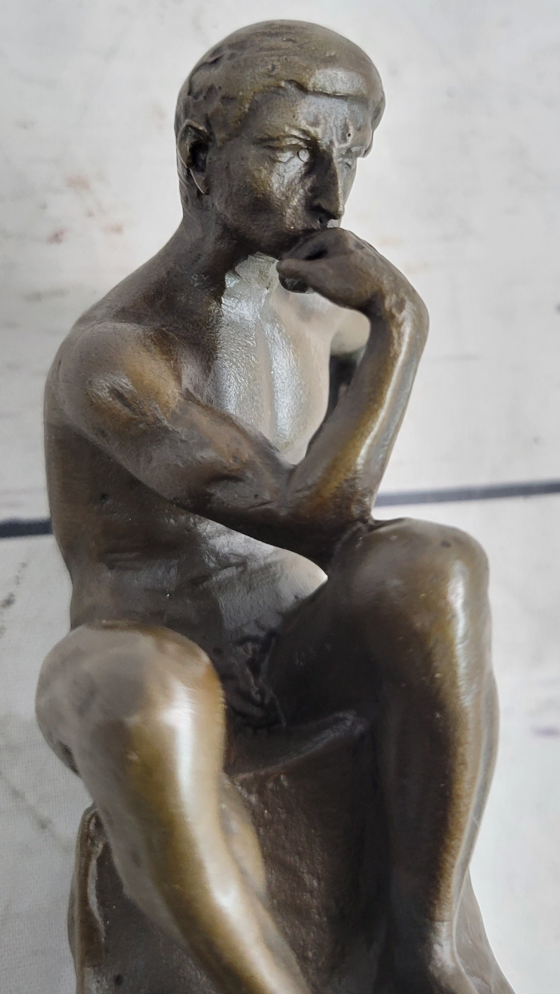 The Thinker by Auguste Rodin Miniature Bronze on Marble Base