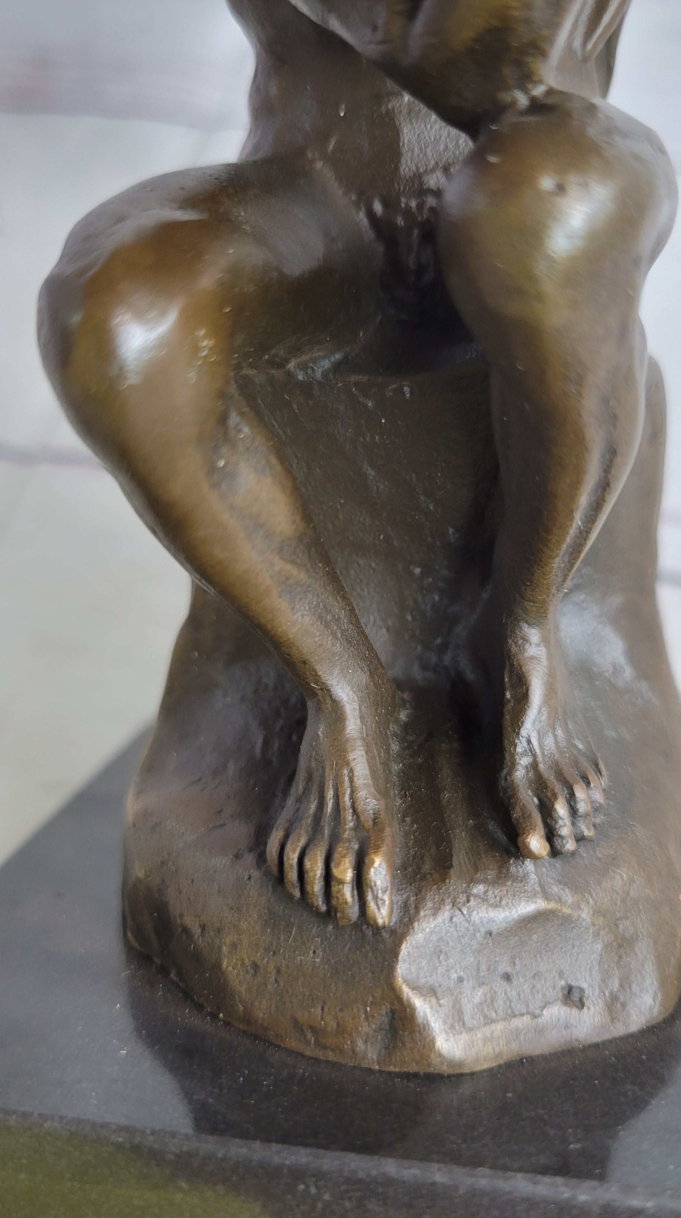 The Thinker by Auguste Rodin Miniature Bronze on Marble Base