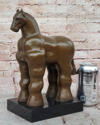 Fernando Botero Trojan Horse Abstract Bronze Sculpture