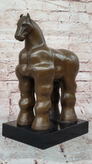 Fernando Botero Trojan Horse Abstract Bronze Sculpture