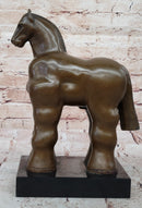 Fernando Botero Trojan Horse Abstract Bronze Sculpture