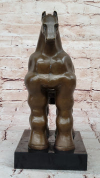 Fernando Botero Trojan Horse Abstract Bronze Sculpture