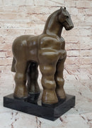 Fernando Botero Trojan Horse Abstract Bronze Sculpture