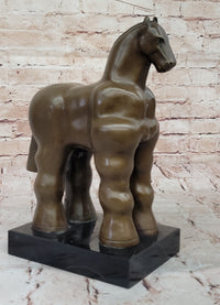 Fernando Botero Trojan Horse Abstract Bronze Sculpture