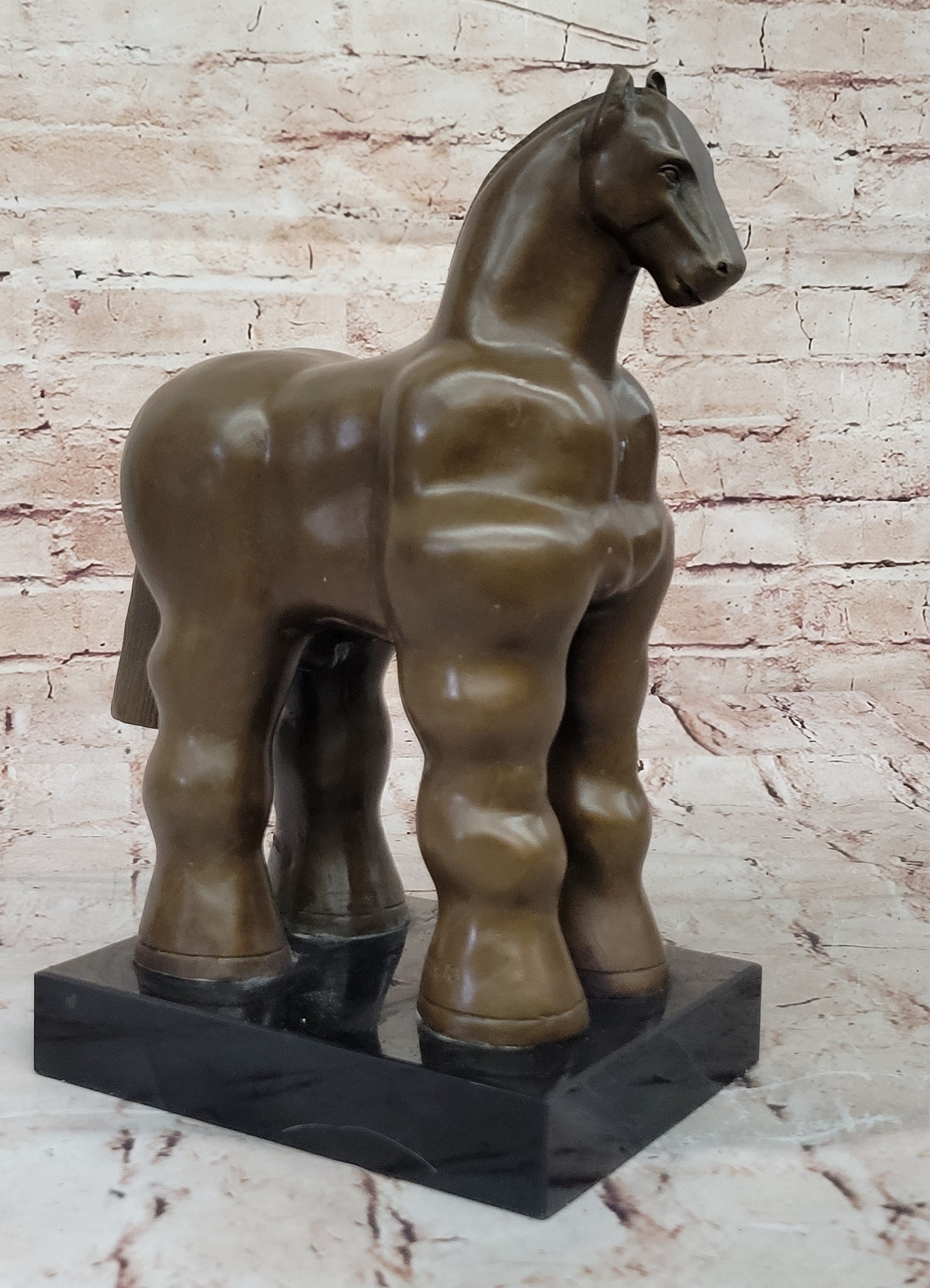 Fernando Botero Trojan Horse Abstract Bronze Sculpture