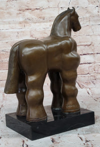Fernando Botero Trojan Horse Abstract Bronze Sculpture