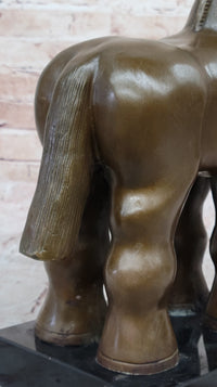 Fernando Botero Trojan Horse Abstract Bronze Sculpture