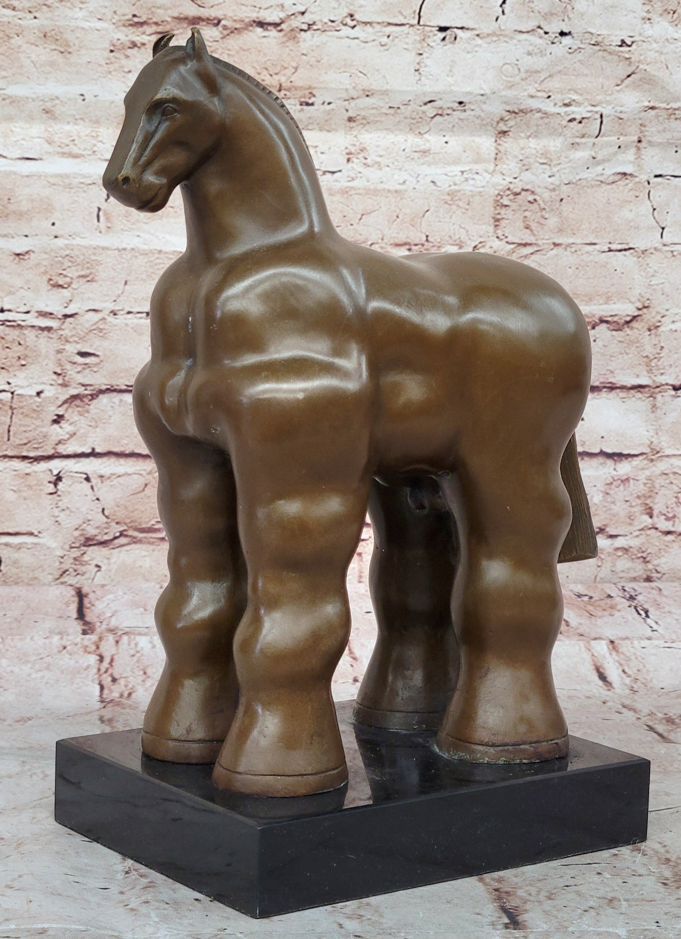 Fernando Botero Trojan Horse Abstract Bronze Sculpture