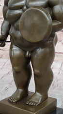 Botero Roman Soldier Bronze Sculpture Marble Base