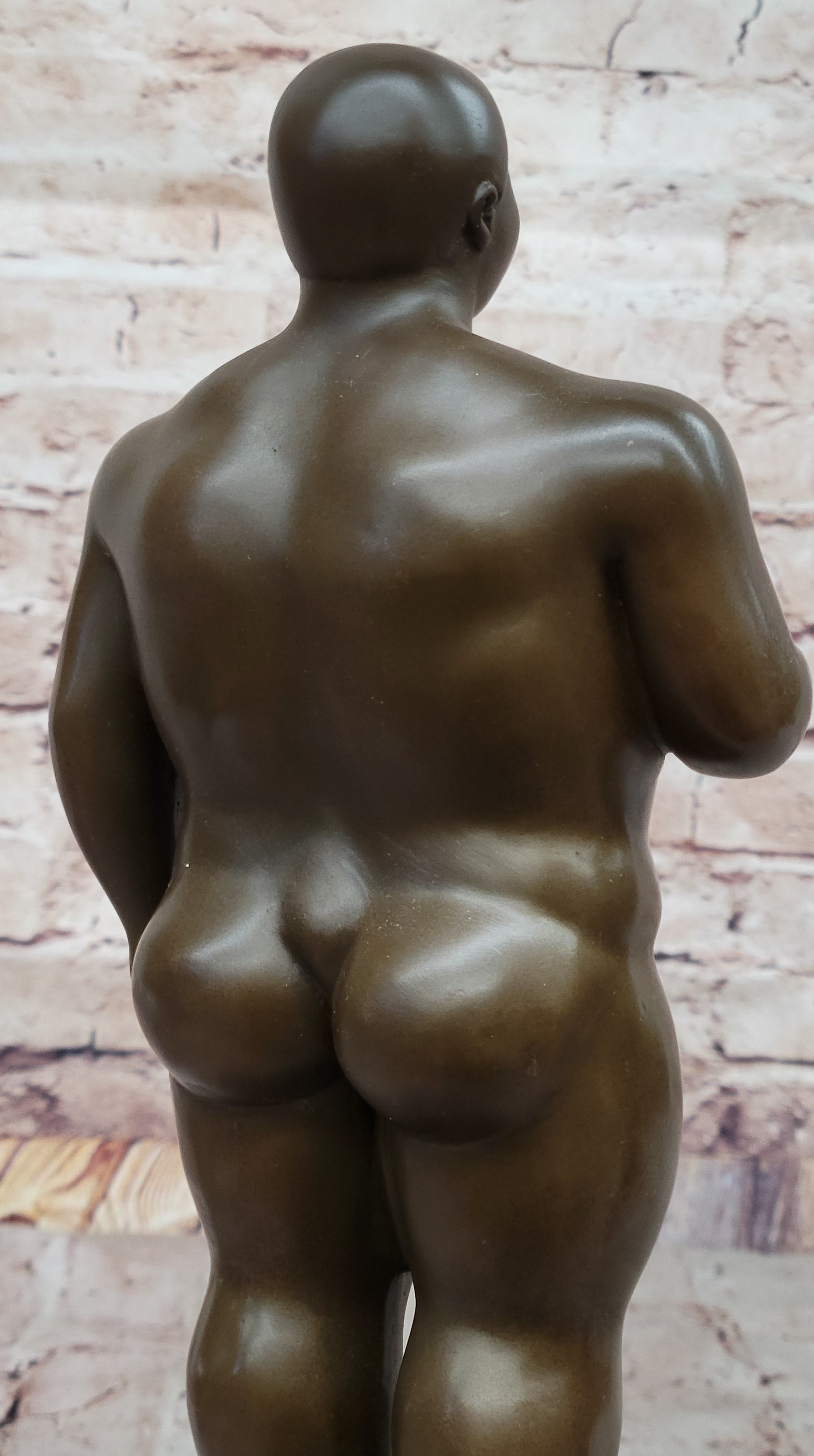 Nude Chubby Male Figure by Fernando Botero Bronze Statue Sculpture Figure 13" x 4"
