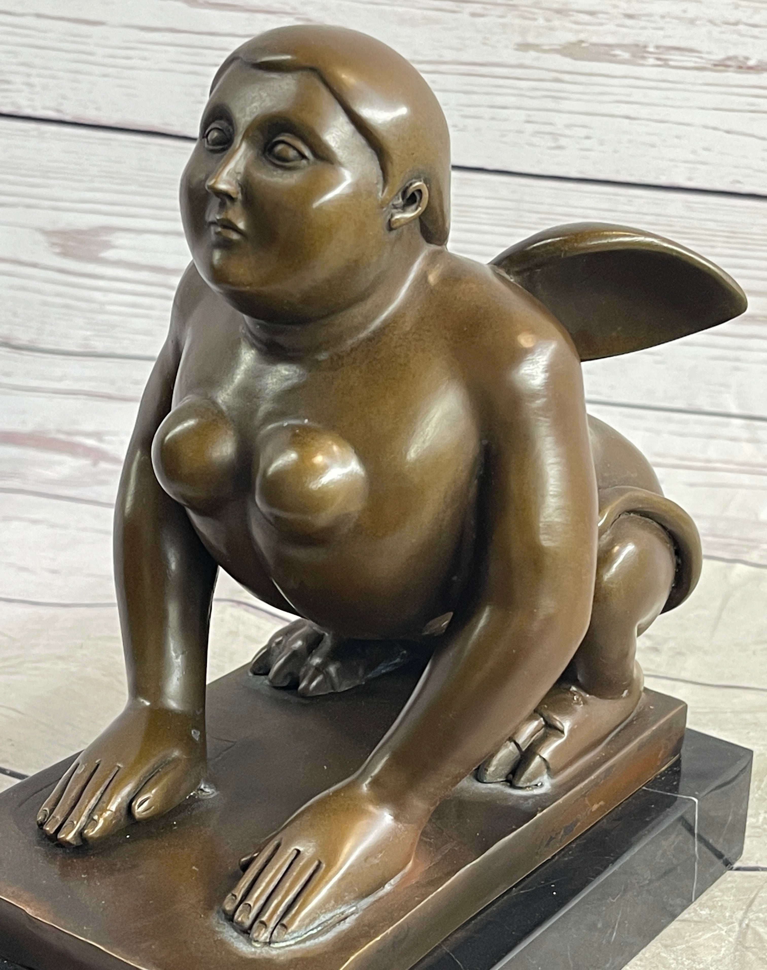Greek Sphinx Bronze Sculpture Art Deco Lost Wax by Botero