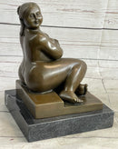 Fernando Botero Plump Woman Bronze Marble Base