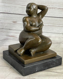 Fernando Botero Plump Woman Bronze Marble Base