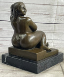 Fernando Botero Plump Woman Bronze Marble Base