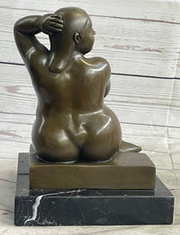 Fernando Botero Plump Woman Bronze Marble Base