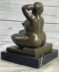 Fernando Botero Plump Woman Bronze Marble Base