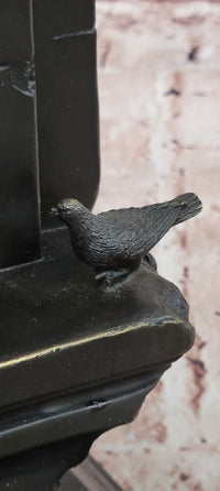 Hand Made Signed Cesaro Neoclassical Female with Pigeon Bronze Sculpture