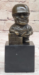 Construction Worker Bricklayer Bronze Bookend 5.5" 2.5"