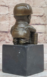 Construction Worker Bricklayer Bronze Bookend 5.5" 2.5"