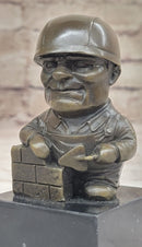 Construction Worker Bricklayer Bronze Bookend 5.5" 2.5"