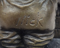 Construction Worker Bricklayer Bronze Bookend 5.5" 2.5"