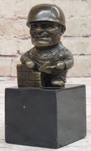 Construction Worker Bricklayer Bronze Bookend 5.5" 2.5"