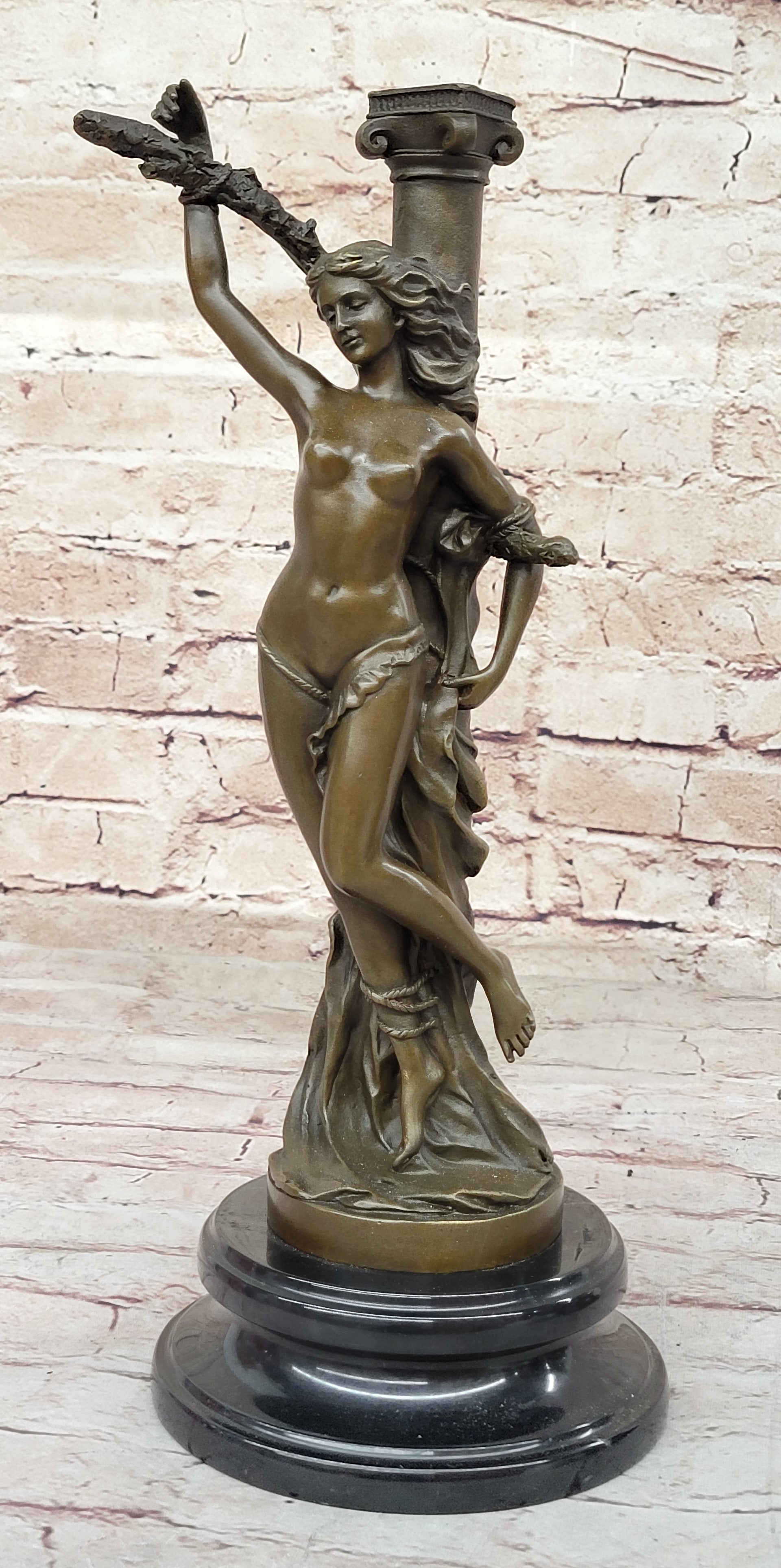 Nude Captive Woman Bronze Sculpture Art Deco Mythological
