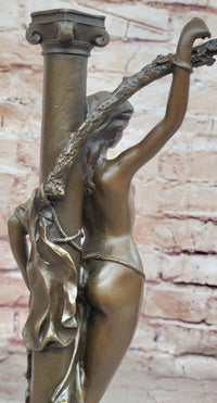 Nude Captive Woman Bronze Sculpture Art Deco Mythological