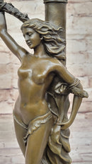 Nude Captive Woman Bronze Sculpture Art Deco Mythological