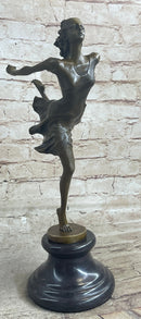 Female Dancer Skater Bronze Sculpture Degas 15" x 9.5"